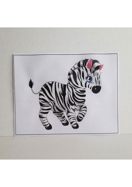 Çocuklar Için Goblen Etamin Işleme Seti 17X22 cm Zebra Deseni