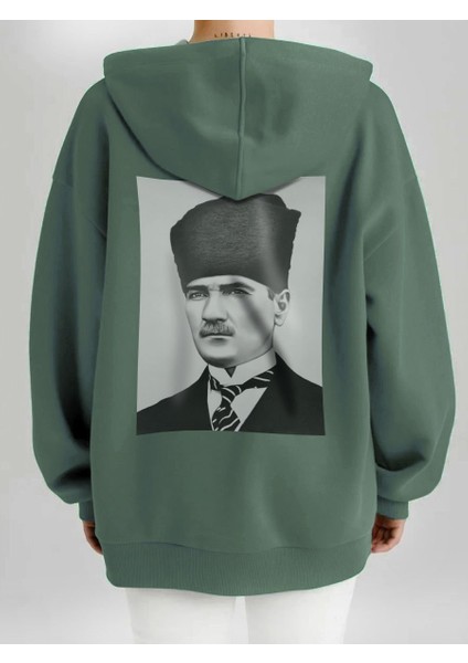 Tasarım Baskılı Oversize Kapüşonlu Kadın-Erkek Sweatshirt