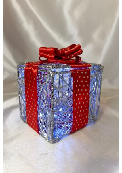 Noel LED Işıklı Hediye Kutusu Paketi Yılbaşı Gold fırsatları