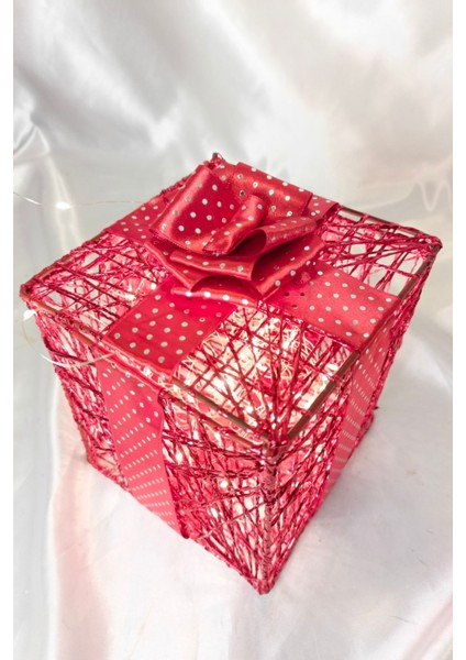 Noel LED Işıklı Hediye Kutusu Paketi Yılbaşı Gold modelleri