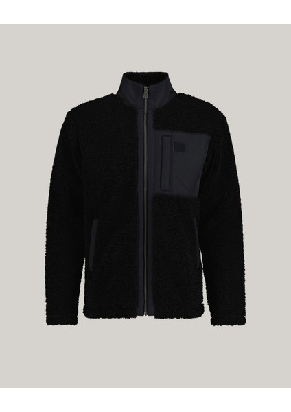 Erkek Siyah Relaxed Fit Fermuarlı Logolu Sweatshirt 2068025.5