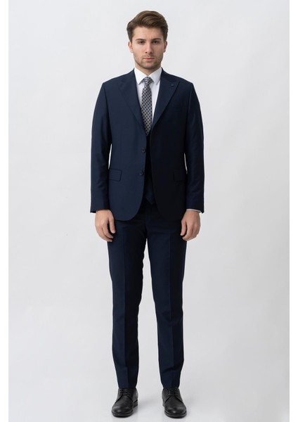 Neiva TY2035 Slim Fit 6 Drop Yelekli Takım Elbise A.lacivert