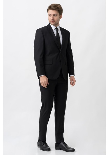 Manizales T2036 Regular Fit 4 Drop Takım Elbise Siyah