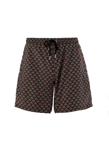 Erkek Havuz Deniz Şort Desenli Jenny S130 Siyah