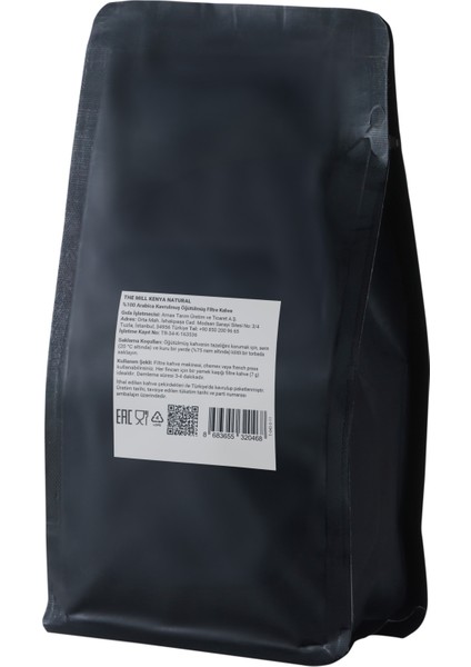 The Mill Kenya Natural Öğütülmüş Kahve 250 G - Ustalıkla Kavrulmuş Kahve Çekirdeklerinden - %100 Arabica - Limon Notaları Zengin Aroma - Filtre/kahve Makinelerine Uygun