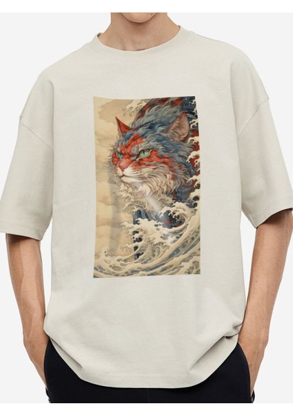 Tasarım Baskılı Oversize Kadın-Erkek Dtf Baskı Tshirt