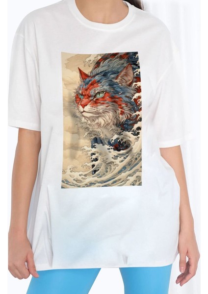 Tasarım Baskılı Oversize Kadın-Erkek Dtf Baskı Tshirt