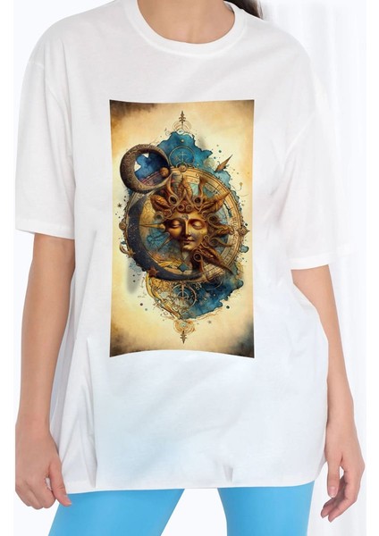 Tasarım Baskılı Oversize Kadın-Erkek Dtf Baskı Tshirt