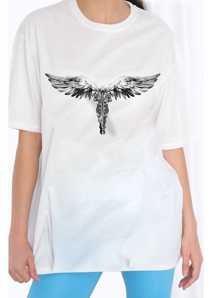 Tasarım Baskılı Oversize Kadın-Erkek Dtf Baskı Tshirt