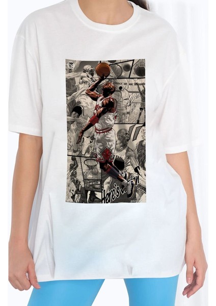 Tasarım Baskılı Oversize Kadın-Erkek DTF Baskı Tshirt