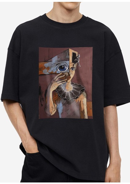 Tasarım Baskılı Oversize Kadın-Erkek Dtf Baskı Tshirt