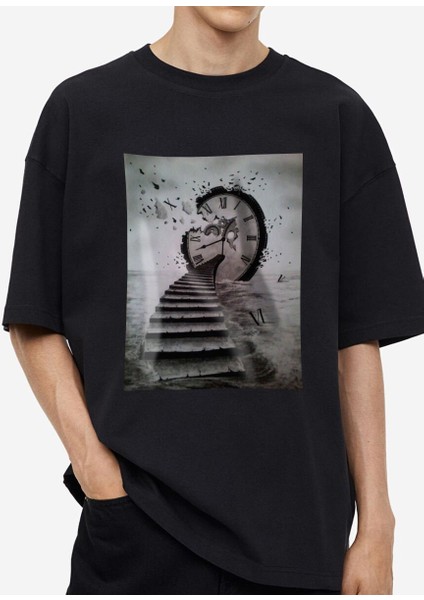 Tasarım Baskılı Oversize Kadın-Erkek Dtf Baskı Tshirt