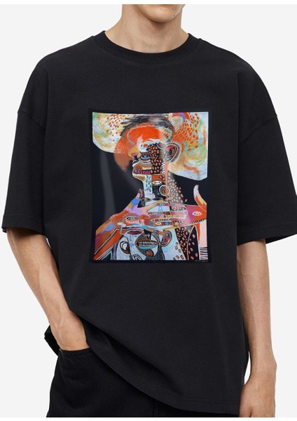 Tasarım Baskılı Oversize Kadın-Erkek Dtf Baskı Tshirt