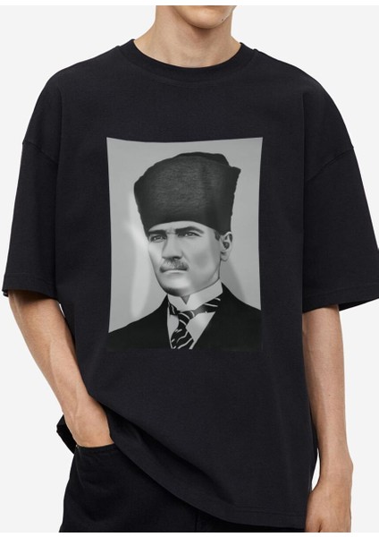 Tasarım Baskılı Oversize Kadın-Erkek Dtf Baskı Tshirt