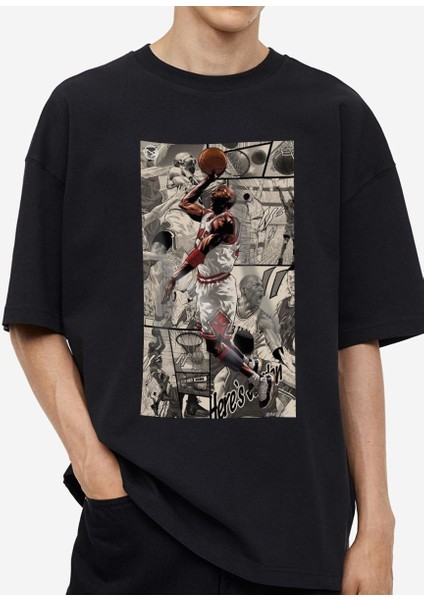 Tasarım Baskılı Oversize Kadın-Erkek DTF Baskı Tshirt