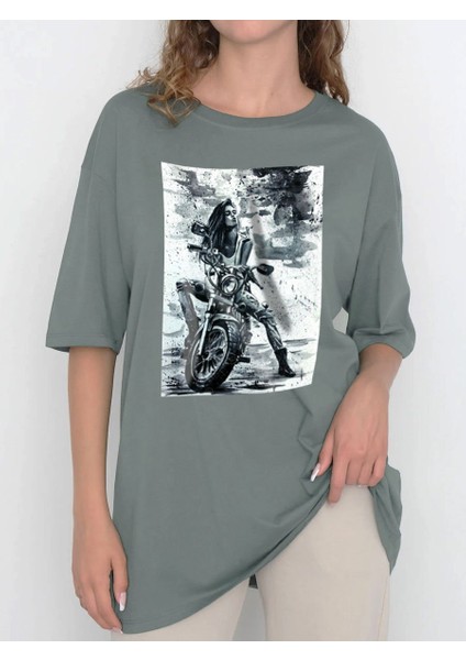 Tasarım Baskılı Oversize Kadın-Erkek DTF Baskı Tshirt