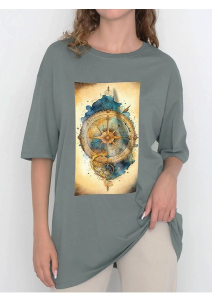 Tasarım Baskılı Oversize Kadın-Erkek Dtf Baskı Tshirt