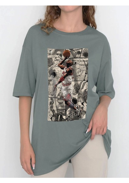 Tasarım Baskılı Oversize Kadın-Erkek Dtf Baskı Tshirt