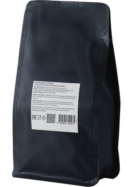 The Mill Brazil Cerrado Öğütülmüş Kahve 250 G - Ustalıkla Kavrulmuş Kahve Çekirdeklerinden - %100 Arabica - Hafif Çiçekler ve Sütlü Çikolatayı Andıran Pürüzsüz Lezzet - Filtre/kahve Makinelerine Uygun