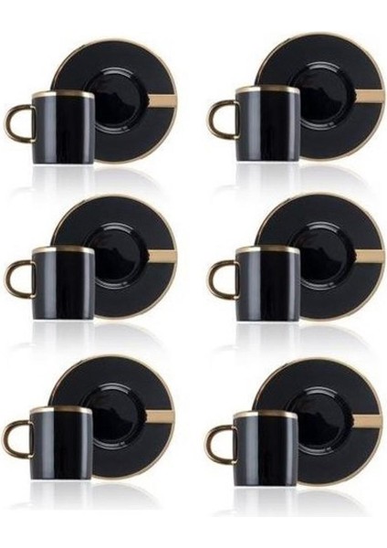 Porselen Luxe 6 Kişilik Kahve Fincanı Takımı - 90 ml HXF-22-0219 fiyatları