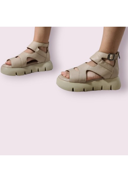 Dünya Shoes Hakiki Deri Kadın Sandalet