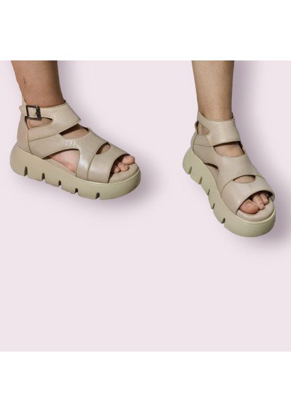 Dünya Shoes Hakiki Deri Kadın Sandalet