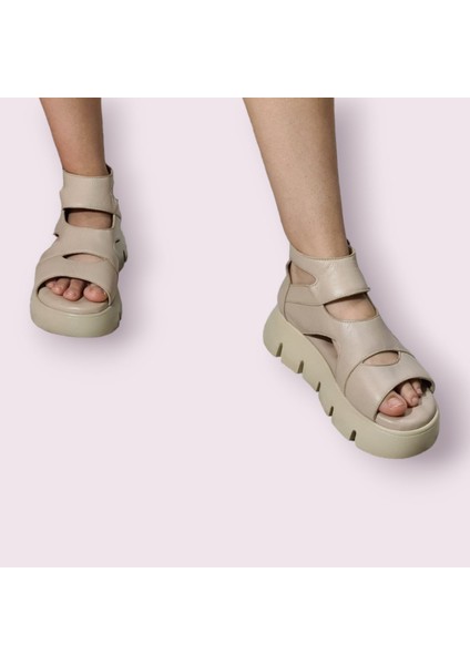 Dünya Shoes Hakiki Deri Kadın Sandalet