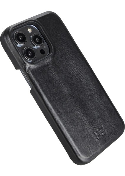 Apple iPhone 14 Serisi Tam Deri Kaplama Arka Kapak - iPhone 14 Pro / Siyah