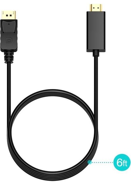 Displayport To HDMI Çevirici Dönüştürücü Adaptör Kablosu 1.8 Metre