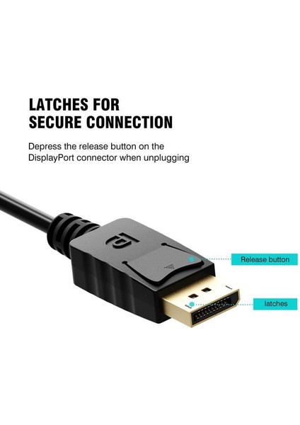 Displayport To HDMI Çevirici Dönüştürücü Adaptör Kablosu 1.8 Metre