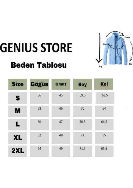 Genius Store Unisex Polar Tam Fermuarlı Outdoor Polar Ceket Tactical Polar Kadın-Erkek Polar Renkli-Tam