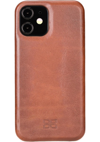 Apple iPhone 12 Serisi Tam Deri Kaplama Arka Kapak - iPhone 12-12 Pro / Taba