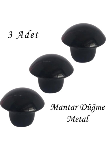 3 Adet Siyah Mantar Düğme Kulp Mobilya Çekmece Dolap Kapak Kulbu Metal Kulp Aksesuarları Vidalı