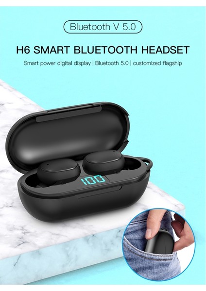 H6 Tws Dijital Ekran Bluetooth Kulaklık (Yurt Dışından) modelleri