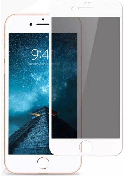 JM221 Apple iPhone 6 Plus 2.5d Privacy Hayalet Ekran Koruyucu Beyaz