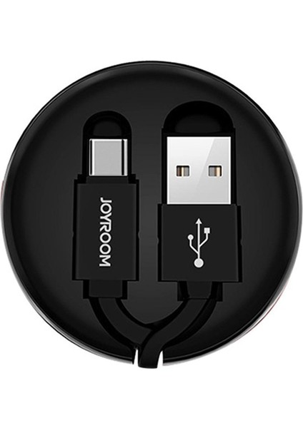 S-M346 Uzatılabilir Type-C Hızlı Şarj ve Data Kablosu Siyah