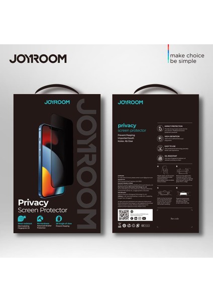 JR-PF901 Apple iPhone 13 Mini 2.5d Privacy Hayalet Ekran Koruyucu