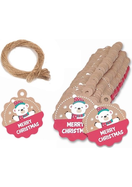 5 Paket Noel Kraft Kağıt Etiketi Hediye Sarma Kartı Seti L-28 (Yurt Dışından)