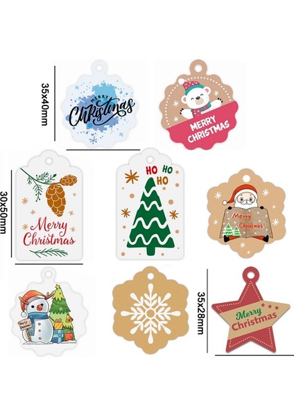 5 Paket Noel Kraft Kağıt Etiketi Hediye Sarma Kartı Seti L-28 (Yurt Dışından)