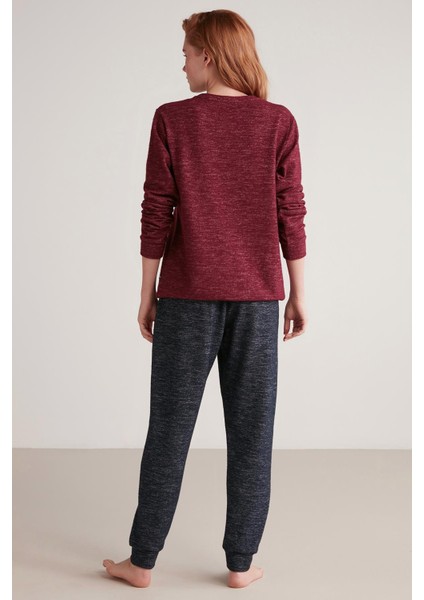 Yumuşak Dokulu Uzun Kol Kadın Pijama Takım W608 fırsatları