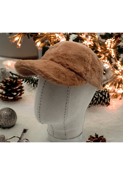 Kadın Kışlık Peluş Şapka Kep Trendy Baseball Cap