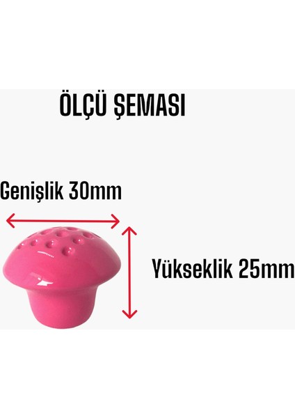 3 Adet Pembe Noktalı Mantar Düğme Kulp Çocuk Bebek Mobilya Çekmece Dolap Kapak Kulbu Metal Kulp Aksesuarları Vidalı