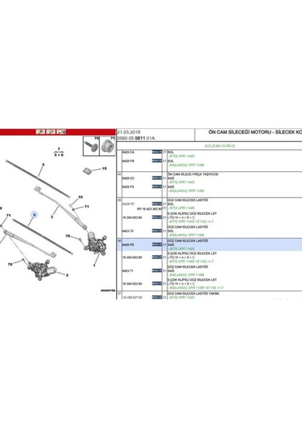 Ön Sağ Silecek C4 Picasso (6426PE)