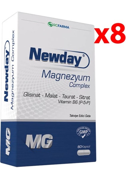 Newday Magnezyum Complex 60 Kapsül 8 Adet