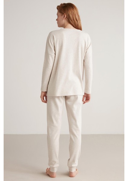 Uzun Kol V Yaka Kadın Pijama Takım W616 fırsatları