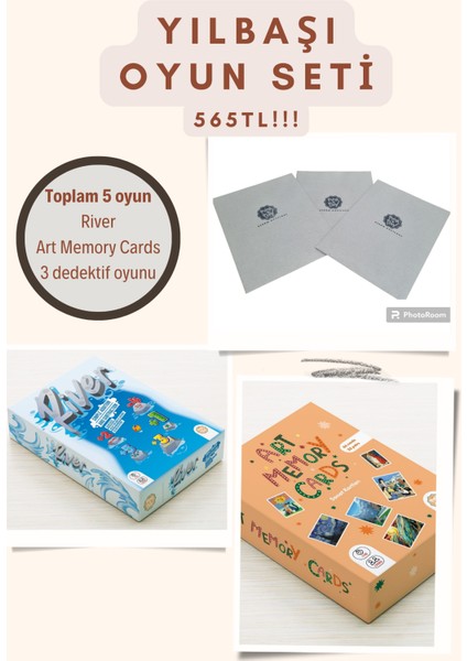 Yılbaşı Oyun Seti- Toplam 5 Oyun- 3 Dedektif Oyunu- River- Art Memory Cards