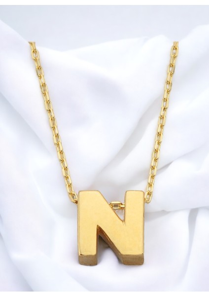 N Harf Altın Kolye CGKKLY073