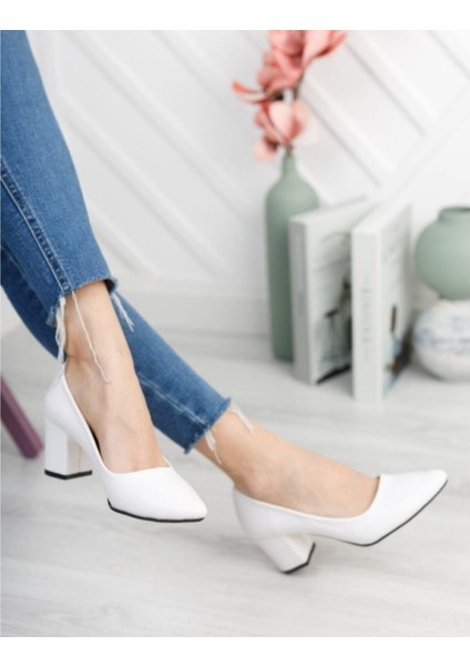 Kadın Ayakkabı Kısa Kalın Topuklu Abiye Ayakkabı Klasik Günlük Ayakkabı 5 cm modelleri