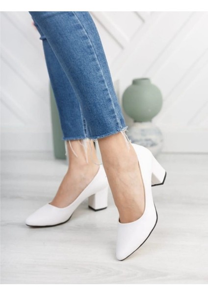 Kadın Ayakkabı Kısa Kalın Topuklu Abiye Ayakkabı Klasik Günlük Ayakkabı 5 cm fırsatları