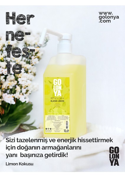 Klasik Limon Kolonyası Sprey Başlıklı 1 Lt